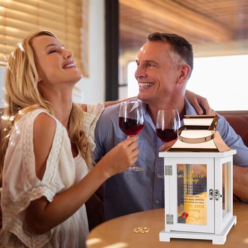 60th Wedding Anniversary Lantern 60th Anniversary Wedding Gifts for Couple Parents Grandparents Husband Wife, Happy 60th Anniversary Decoration(Rose Gold 60th-R) in Kuwait