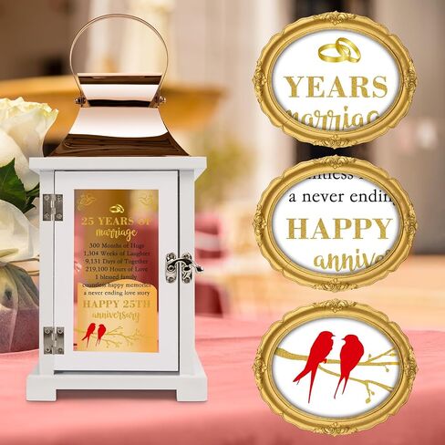 60th Wedding Anniversary Lantern 60th Anniversary Wedding Gifts for Couple Parents Grandparents Husband Wife, Happy 60th Anniversary Decoration(Rose Gold 60th-R) in Kuwait