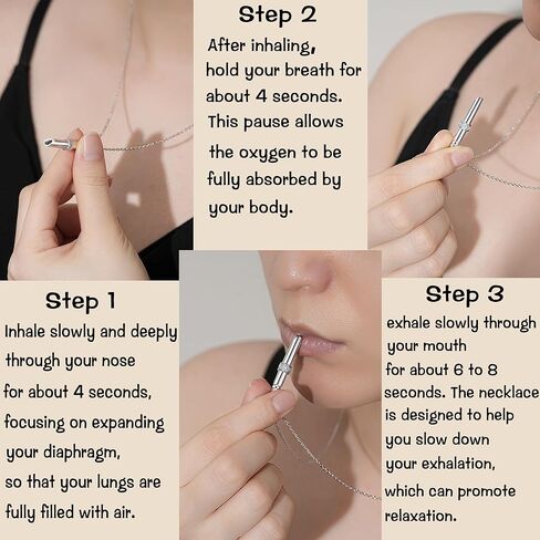 التنفس قلادة 925 الفضة الاسترليني قلادة القلق قلادة التنفس اليقظ للنساء القلق التنفس قلادة الإجهاد الإغاثة قلادة تململ قلادة للقلق تهدئة المجوهرات in Kuwait