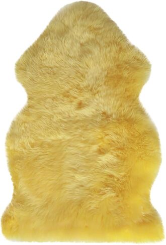 Natural Milan Genuine Sheepskin Area Rugs with Thick and Lush Pile, Fluffy Sheep Fur Rug with Anti-Skid Backing for Bedroom Living Room, Single Pelt, Black 2 ft x 3 ft in Saudi Arabia