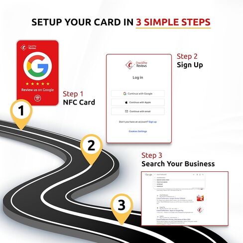 بطاقة NFC الرقمية - بطاقة Smart Tap لإدارة السمعة - TripAdvisor، Facebook، Yelp، Google Review Tap Card، جمع تعليقات العملاء عبر رمز QR أو Tap (وحدة واحدة) in Kuwait
