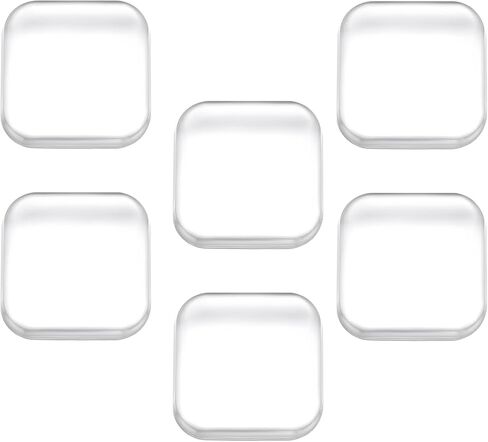 6 Pcs Square Door Stoppers Wall Protectors, Self Adhesive Door Stopper Silicone Bumper, Wall Guards Behind Door Handle Protector for Shower Bedroom Door Knob (Clear) in Saudi Arabia
