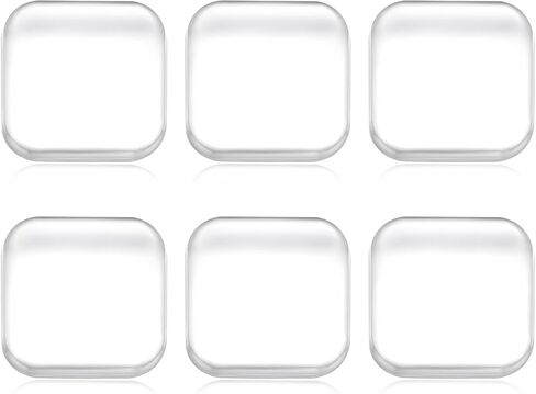 6 Pcs Square Door Stoppers Wall Protectors, Self Adhesive Door Stopper Silicone Bumper, Wall Guards Behind Door Handle Protector for Shower Bedroom Door Knob (Clear) in Saudi Arabia