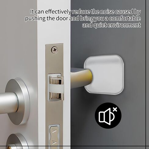 6 Pcs Square Door Stoppers Wall Protectors, Self Adhesive Door Stopper Silicone Bumper, Wall Guards Behind Door Handle Protector for Shower Bedroom Door Knob (Clear) in Saudi Arabia