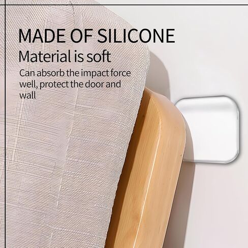 6 Pcs Square Door Stoppers Wall Protectors, Self Adhesive Door Stopper Silicone Bumper, Wall Guards Behind Door Handle Protector for Shower Bedroom Door Knob (Clear) in Saudi Arabia