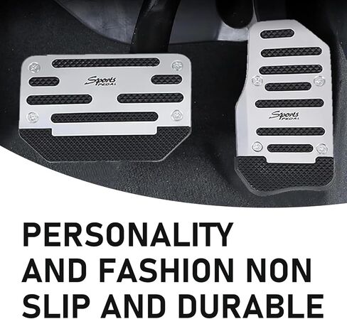 2 Pack Automatic Car Transmission Pedal Covers Kit, Sports Design, Scratch-Resistant Anti-Slip Vehicle Foot Pedals Accessories, Universal Automotive Transmission Brake Pad Decoration (Silver) in Kuwait