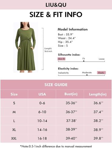 Liu & Qu Women's Maternity Nursing Dress Long Sleeve V-Neck Breastfeeding Clothes with Pockets Pregnancy Dresses in Saudi Arabia