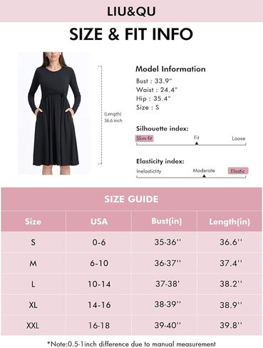 فستان الرضاعة للسيدات من Liu & Qu بأكمام طويلة ورقبة على شكل حرف V مع جيوب فساتين الحمل in Kuwait