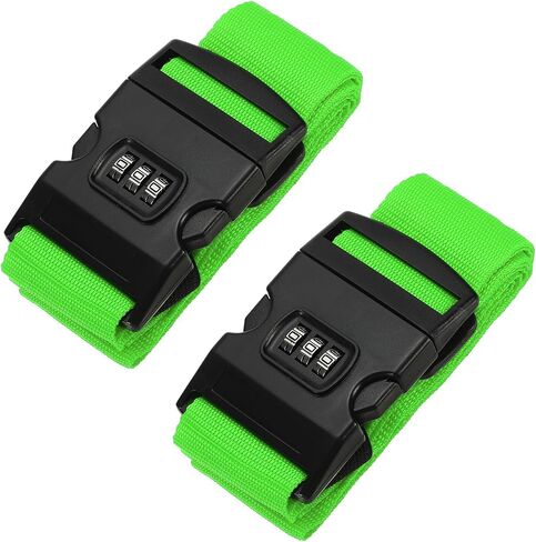 PATIKIL Luggage Straps, 2 Pack Suitcase Straps Adjustable Luggage Belts Strap with Combination Lock for Luggage Suitcases Travel, Purple in Saudi Arabia