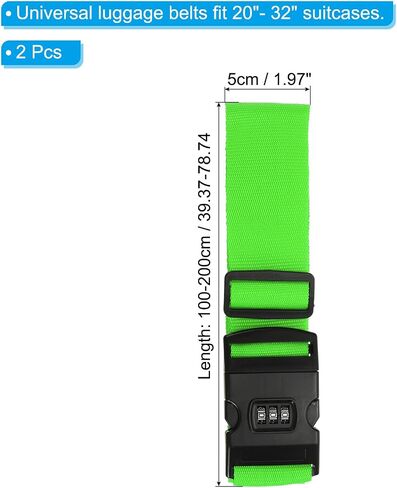 PATIKIL Luggage Straps, 2 Pack Suitcase Straps Adjustable Luggage Belts Strap with Combination Lock for Luggage Suitcases Travel, Purple in Saudi Arabia