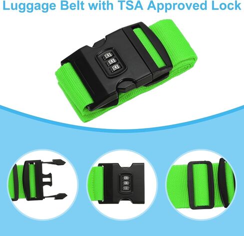 PATIKIL Luggage Straps, 2 Pack Suitcase Straps Adjustable Luggage Belts Strap with Combination Lock for Luggage Suitcases Travel, Purple in Saudi Arabia