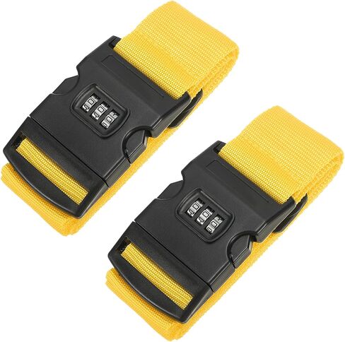 PATIKIL Luggage Straps, 2 Pack Suitcase Straps Adjustable Luggage Belts Strap with Combination Lock for Luggage Suitcases Travel, Purple in Saudi Arabia
