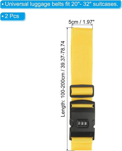 PATIKIL Luggage Straps, 2 Pack Suitcase Straps Adjustable Luggage Belts Strap with Combination Lock for Luggage Suitcases Travel, Purple in Saudi Arabia