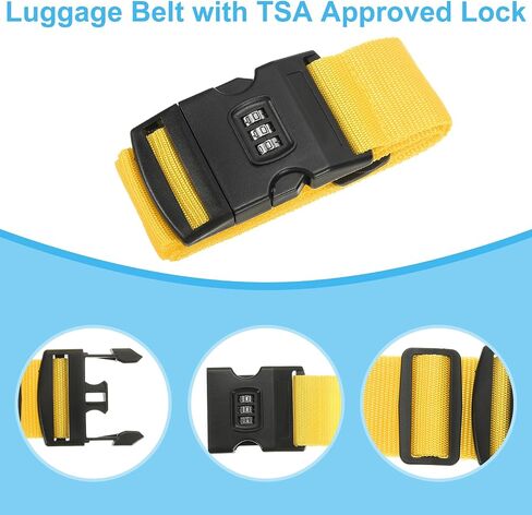PATIKIL Luggage Straps, 2 Pack Suitcase Straps Adjustable Luggage Belts Strap with Combination Lock for Luggage Suitcases Travel, Purple in Saudi Arabia