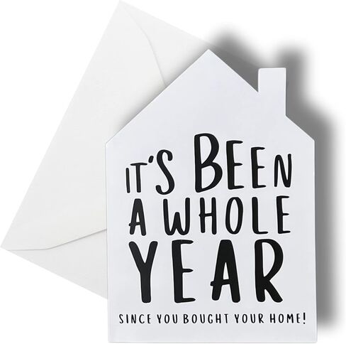 Home Anniversary Cards for Realtor Housiversary Bulk 25 Cards + Envelopes Included 5.5 x 7.5" inches Marketing Cards opens with business card slot in Saudi Arabia