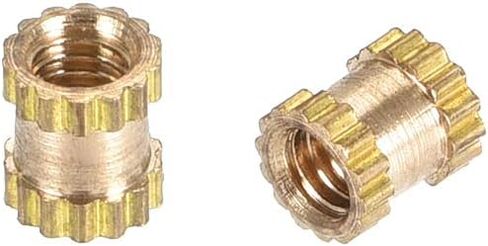 uxcell Knurled Insert Nuts, 50Pcs M2.5 x 4mm(L) x 3.5mm(OD) Female Thread Brass Embedment Nuts in Saudi Arabia