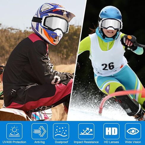 MX Goggles Motorcross Goggles with Tear Off, UV400 Anti-fog Off Road Goggles for Motorcycle Snowmobile for Men,Women in Saudi Arabia