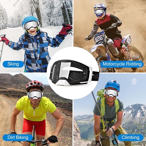 MX Goggles Motorcross Goggles with Tear Off, UV400 Anti-fog Off Road Goggles for Motorcycle Snowmobile for Men,Women in Saudi Arabia