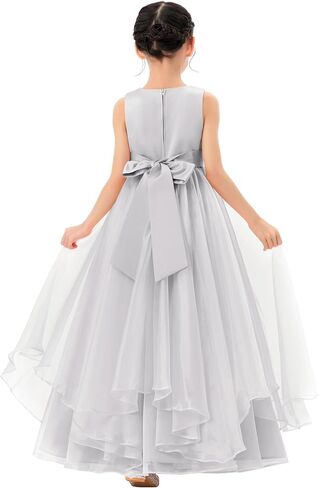 ekidsbridal فستان فتاة الزهور الأورجانزا ذو طبقات مكشكشة للأطفال الصغار لوصيفات العروس في الزفاف Seq1 in Kuwait