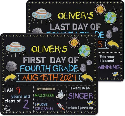First Day of School Sign Board,12"X 10" Double Sided Last Day of School Chalkboard,Chalkboard for Kids Back to School Supplies for Preschool Kindergarten 1st Grade in Saudi Arabia