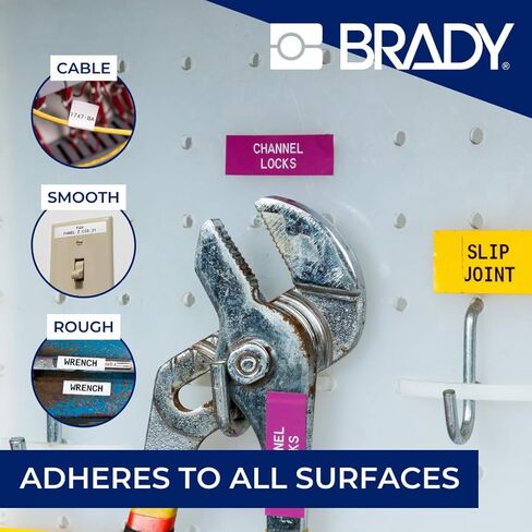 Brady Authentic (M4C-750-595-WT-BK) All-Weather Vinyl Labels 0.75 in W x 25ft Black on White. for use with The BMP41, BMP51, and M511 Label Printers in Saudi Arabia