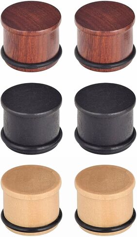 Longbeauty 6 قطعة مقاييس الأذن الخشبية المقابس خمر البني الطبيعي أنفاق الأذن الخشبية مع O-حلقة ثقب الأذن مجوهرات للنساء الرجال in Kuwait