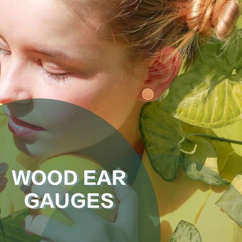 Longbeauty 6 قطعة مقاييس الأذن الخشبية المقابس خمر البني الطبيعي أنفاق الأذن الخشبية مع O-حلقة ثقب الأذن مجوهرات للنساء الرجال in Kuwait