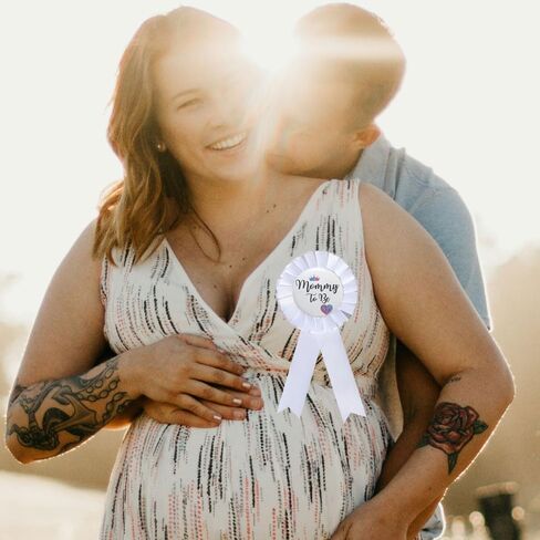 دبابيس شارة صفيح للأم والأب، قطعتان مثاليتان لاستحمام الطفل/إظهار الجنس دبابيس للآباء الجدد دبابيس استحمام للأطفال هدية للحفلات لكل أم لتكون وأب ليكون in Kuwait