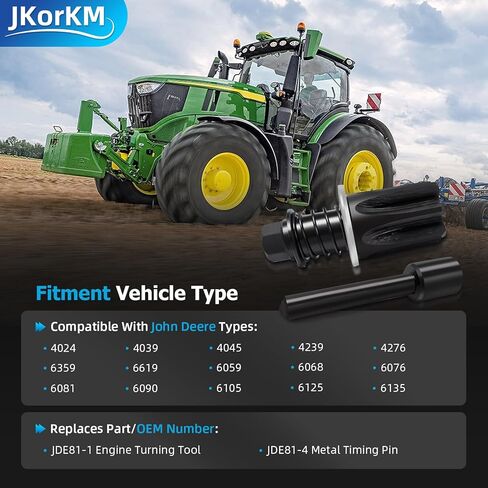 أداة تحول المحرك JDE81-1 + مجموعة دبابيس توقيت معدنية JDE81-4 متوافقة مع أنواع المحرك John Deere 4024 4039 4045 4239 4276 6359 6619 6059 6068 6076 6081 6090 6105 6125 6135. in Kuwait