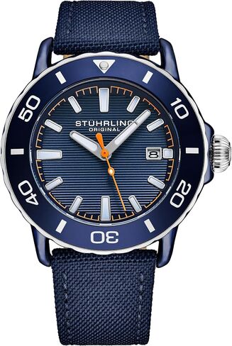 Stuhrling Original Men's Voyager Watch Nylon Strap Water Resistant Quartz 44mm in Saudi Arabia