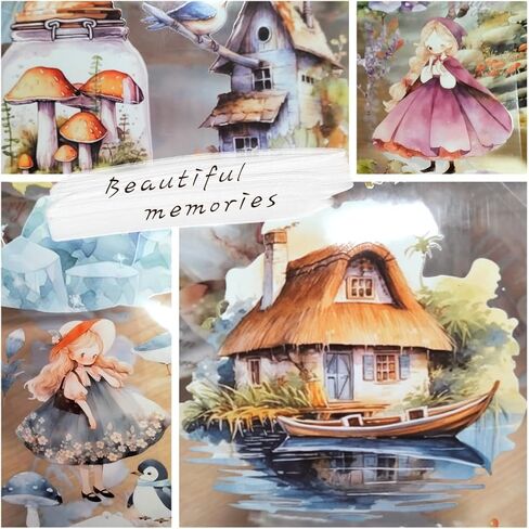 Journaling and Scrapbooking Stickers Set, Assorted Designs for Planners and Crafts (Magical Floral) in Kuwait