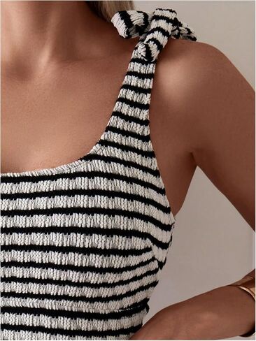 SOLY HUX Women's High Waisted Tankini Sets Striped Bikini Swimsuits Tie Knot Bathing Suit Summer in Saudi Arabia