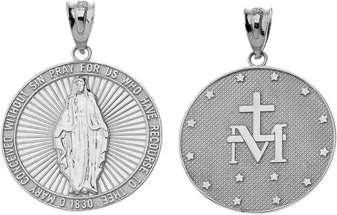 Certified 14k Gold Miraculous Medal Catholic Blessed Virgin Mary Sacred Pendant in Saudi Arabia