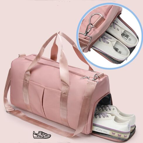 Sports Duffel Bags Gym Tote Bags Travel Golf Duffel Traveling Waterproof Weekend Bags with Shoes for Women Men (Pink) in Saudi Arabia