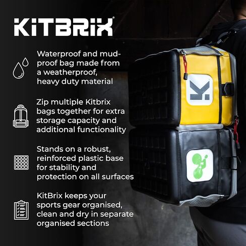 حقيبة رياضية كبيرة من KitBrix - حقيبة رياضية مقاومة للماء والسفر والخارج - حقائب أدوات ومعدات لكرة القدم وكرة القدم والسباحة وركوب الدراجات والجري والترياتلون والبيسبول والهوكي - أحمر in Kuwait