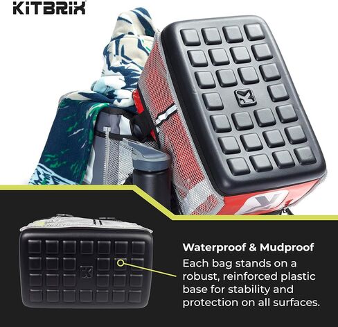 حقيبة رياضية كبيرة من KitBrix - حقيبة رياضية مقاومة للماء والسفر والخارج - حقائب أدوات ومعدات لكرة القدم وكرة القدم والسباحة وركوب الدراجات والجري والترياتلون والبيسبول والهوكي - أحمر in Kuwait