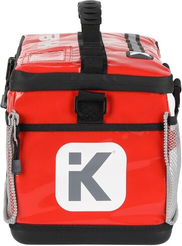 حقيبة رياضية كبيرة من KitBrix - حقيبة رياضية مقاومة للماء والسفر والخارج - حقائب أدوات ومعدات لكرة القدم وكرة القدم والسباحة وركوب الدراجات والجري والترياتلون والبيسبول والهوكي - أحمر in Kuwait