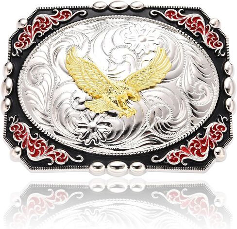 Western Belt Buckle for Men, Large Belt Buckle Golden Soaring Eagle, Eagle Cowboy Big Belt Buckles in Kuwait