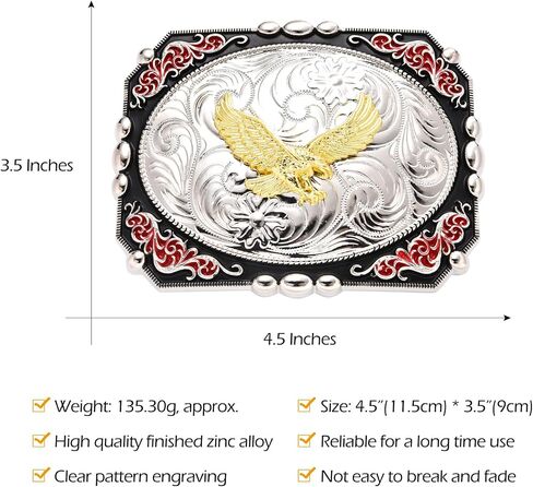 Western Belt Buckle for Men, Large Belt Buckle Golden Soaring Eagle, Eagle Cowboy Big Belt Buckles in Kuwait