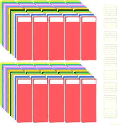 140 قطعة فواصل كتب المكتبة 4 × 12 بوصة قلم تحديد رف المكتبة 14 لونًا فواصل كتب هزلية مع 150 ملصق فواصل كتب بلاستيكية للأرفف لوازم مكتبة التدريس في المنزل والفصول الدراسية in Kuwait