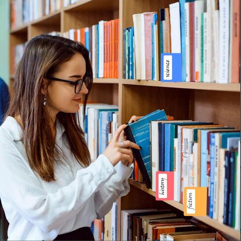 140 قطعة فواصل كتب المكتبة 4 × 12 بوصة قلم تحديد رف المكتبة 14 لونًا فواصل كتب هزلية مع 150 ملصق فواصل كتب بلاستيكية للأرفف لوازم مكتبة التدريس في المنزل والفصول الدراسية in Kuwait