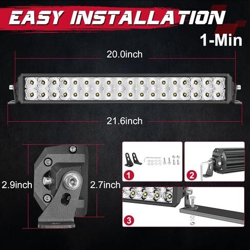 12 بوصة LED ضوء بار OFFROADTOWN Real 60W Bright Spot Flood Combo Light Bar IP68 Off Road Driving Light for UTV ATV 4 Wheeler Jeep Wrangler Truck Pickup Golf Cart in Kuwait