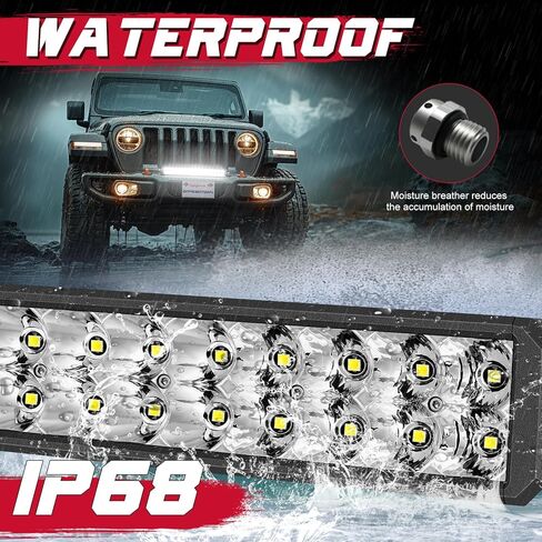 12 بوصة LED ضوء بار OFFROADTOWN Real 60W Bright Spot Flood Combo Light Bar IP68 Off Road Driving Light for UTV ATV 4 Wheeler Jeep Wrangler Truck Pickup Golf Cart in Kuwait