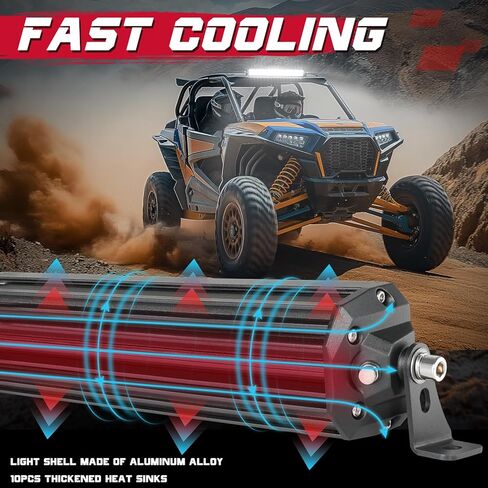 12 بوصة LED ضوء بار OFFROADTOWN Real 60W Bright Spot Flood Combo Light Bar IP68 Off Road Driving Light for UTV ATV 4 Wheeler Jeep Wrangler Truck Pickup Golf Cart in Kuwait