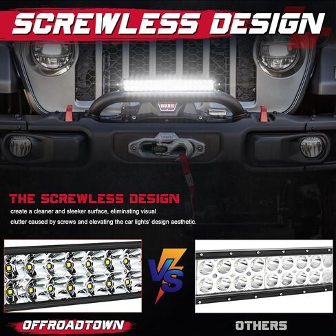 12 بوصة LED ضوء بار OFFROADTOWN Real 60W Bright Spot Flood Combo Light Bar IP68 Off Road Driving Light for UTV ATV 4 Wheeler Jeep Wrangler Truck Pickup Golf Cart in Kuwait