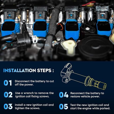Ignition Coil Pack + Iridium Spark Plugs for 2006 2007 2008 2009 2010 2011 1.6L L4 Hyundai Accent Kia Rio Rio5, C1543 UF499 521841 27301-26640 178-8290 IC579 2730126640, 4 Sets in Saudi Arabia