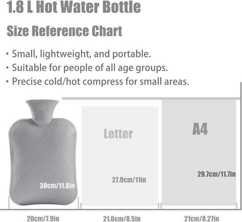 انقر لفتح عرض موسع زجاجة الماء الساخن المطاطية الفاخرة الكلاسيكية من أنميا، للعلاج الساخن والبارد، وتخفيف الألم، وتخفيف آلام العضلات 2.0 لتر (الخزامى) in Kuwait