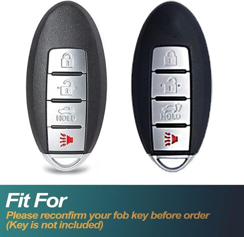 FEYOUN Key Fob Cover Compatible with Nissan Altima Armada GT-R Sentra Versa Infiniti Q50 Smart 4 Buttons TPU Remote Keyless Key Fob Case Protection Shell Accessories, White in Saudi Arabia