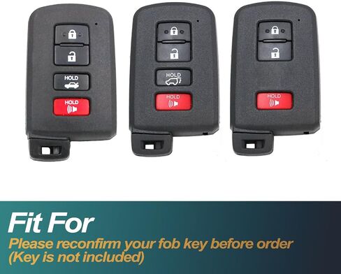 FEYOUN Key Fob Cover Compatible with Toyota Avalon Camry Corolla RAV4 Sequoia Highlander 4Runner Smart 4 Buttons TPU Remote Keyless Key Fob Case Protection Shell Accessories, Black in Saudi Arabia