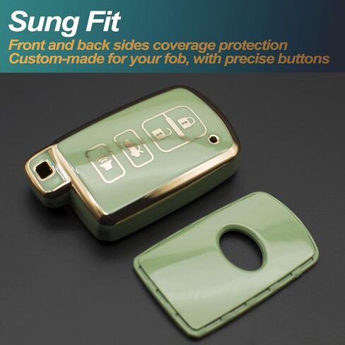 FEYOUN Key Fob Cover Compatible with Toyota Avalon Camry Corolla RAV4 Sequoia Highlander 4Runner Smart 4 Buttons TPU Remote Keyless Key Fob Case Protection Shell Accessories, Black in Saudi Arabia